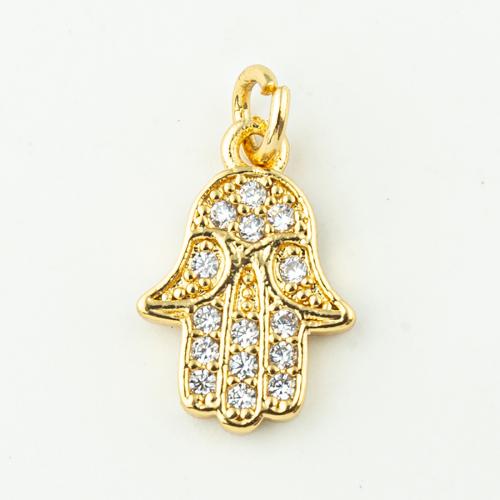 Cubic Zirconia Micro Pave Brass Pendant fashion jewelry & micro pave cubic zirconia & for woman golden Approx 3mm Sold By Lot