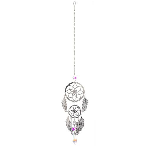 Mode Dreamcatcher, alliage de zinc, avec cristal, Placage de couleur argentée, pour la maison et le bureau, protéger l'environnement, sans nickel, plomb et cadmium, 60x430mm, Vendu par PC