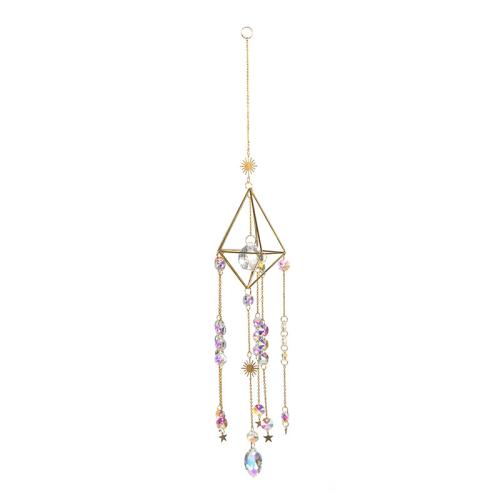 Wind Chimes Outdoor and Home Decoration  Zinc Alloy with Crystal gold color plated for home and office nickel lead & cadmium free Sold By PC