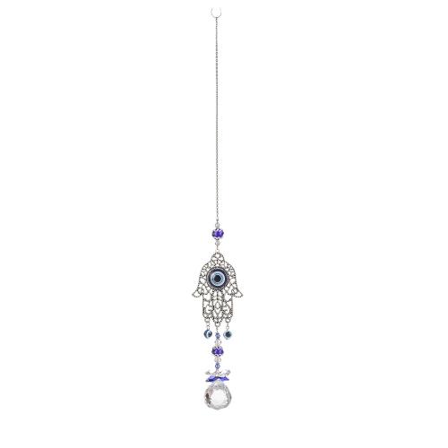 Hangende Ornamenten, Zinc Alloy, met Kristal, Hand, silver plated, voor thuis en op kantoor, nikkel, lood en cadmium vrij, 55x420mm, Verkocht door PC