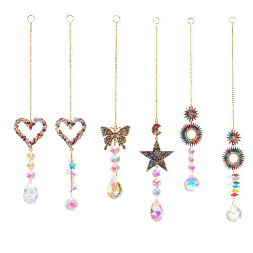 Hanging Ornaments Zinc Alloy with Crystal gold color plated for home and office & with rhinestone nickel lead & cadmium free Sold By PC