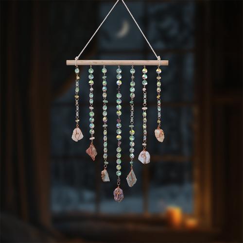 Hanging Ornaments Iron with Natural Stone & Wood handmade for home and office multi-colored nickel lead & cadmium free Sold By PC