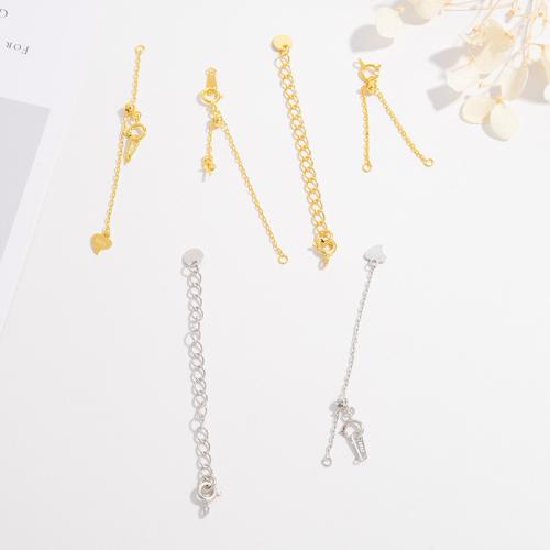 925 Sterling Silver Extender Chain DIY Sold By PC