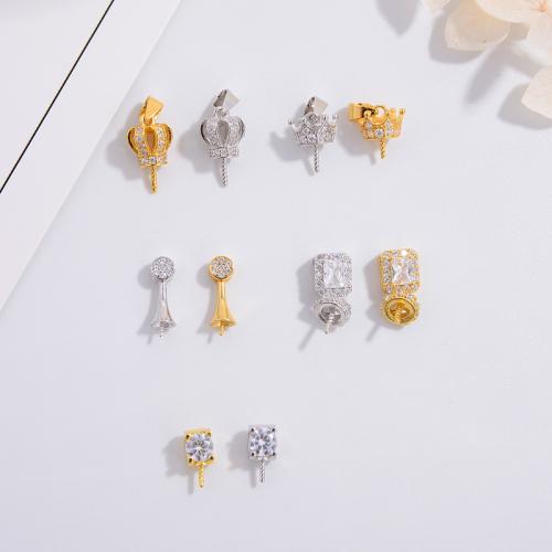 Argento 925 Ciondolo Bail, 925 argento sterlina, DIY & stili diversi per la scelta & Micro spianare cubic zirconia, nessuno, Venduto da PC