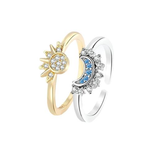 Cubic Zirconia Micro Pave Brass Ring plated Unisex & micro pave cubic zirconia Sold By PC