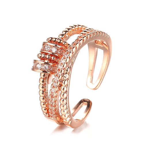 Cúbicos Circonia Micro Pave anillo de latón, metal, chapado, micro arcilla de zirconia cúbica & para mujer, más colores para la opción, Vendido por UD