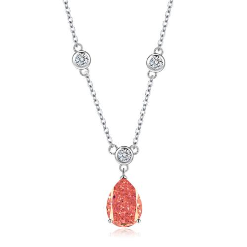 Collier en laiton cubique Zircon Micro Pave, Placage, pavé de micro zircon & pour femme, plus de couleurs à choisir, Vendu par PC