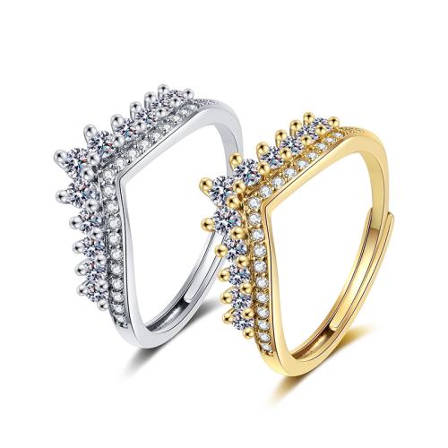 Cubic Zirconia Micro Pave Brass Ring plated micro pave cubic zirconia & for woman Sold By PC