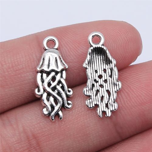 Sinc Alloy Pendants Ainmhithe, dath airgid antique plátáilte, DIY, 22x10mm, Díolta De réir PC