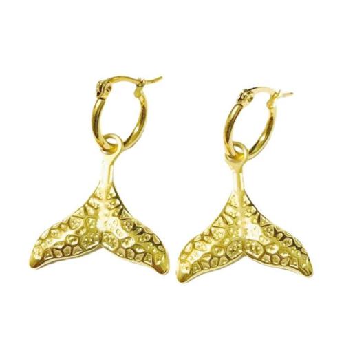 Acier inoxydable Levier Retour Earring, Acier inoxydable 304, Plaqué or 18K, bijoux de mode & styles différents pour le choix & pour femme, doré, earrings 2x15mm,1.5x35mm Fish tail 25x25mm, Vendu par paire