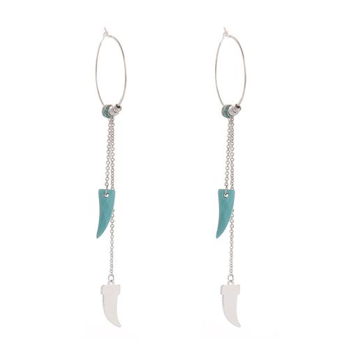 Fashion Fringe Boucles d'oreilles, alliage de zinc, avec pierre gemme, bijoux de mode & pour femme, plus de couleurs à choisir, 88x22mm, Vendu par paire