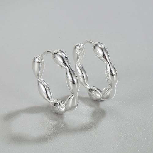 925 Sterling Silver Hoop Earrings fashion jewelry & for woman Sold By Pair