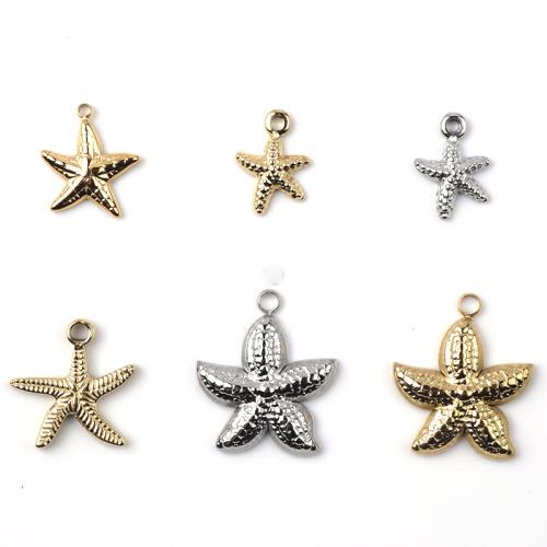 Stainless Steel Pendants 316 Stainless Steel Starfish polished Sold By Bag