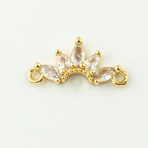 Cubic Zirconia Micro Pave Brass Connector DIY & micro pave cubic zirconia golden Approx 1mm Sold By Lot