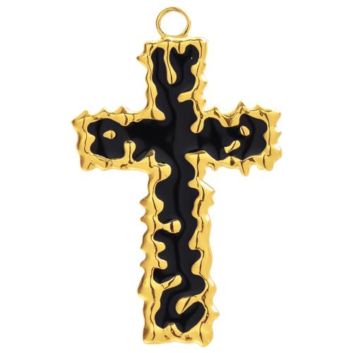 Stainless Steel Cross Pendants 304 Stainless Steel Vacuum Ion Plating DIY & enamel Sold By PC