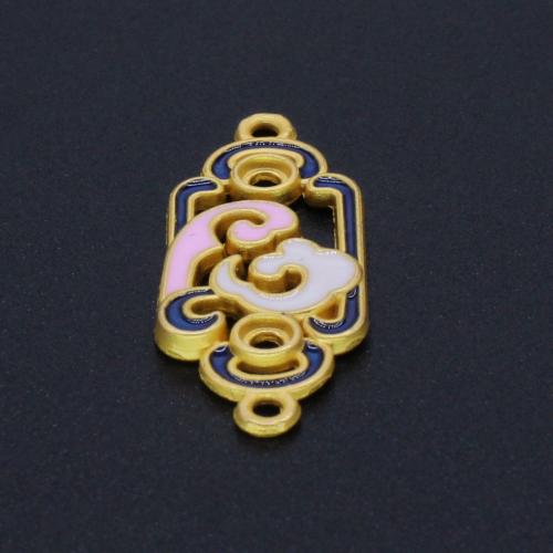 Zinc Alloy Connector gold color plated DIY & enamel & 1/1 loop mixed colors nickel lead & cadmium free Sold By PC