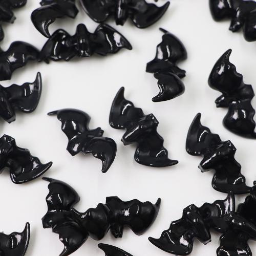 Acrylique décoration, Chauve-souris, moulage par injection, DIY, noire, 32x12mm, 715PC/sac, Vendu par sac