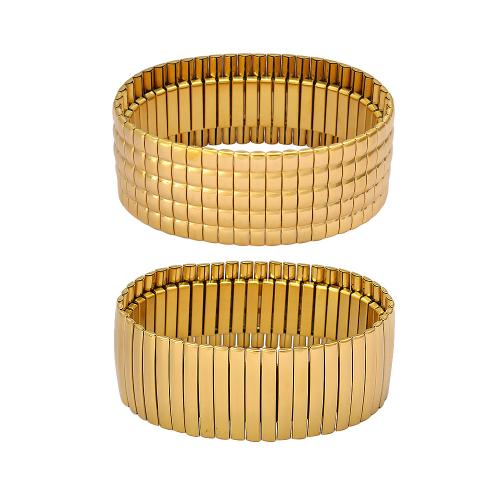 Nerūdijančio plieno Bangle, 304 Nerūdijantis plienas, padengtą, įvairių stilių pasirinkimas & moters, aukso, Pardavė PC