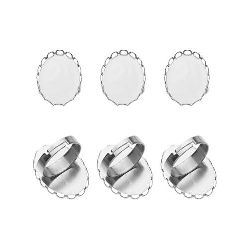 316 Stainless Steel Reuna Ring Base, tee-se-itse & erikokoisia valinnalle & eri tyylejä valinta, alkuperäinen väri, Sisäläpimitta:N. 17mm, 100PC/erä, Myymät erä