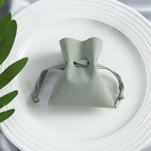 Microfiber PU Drawstring Bag multifunctional light green Sold By PC