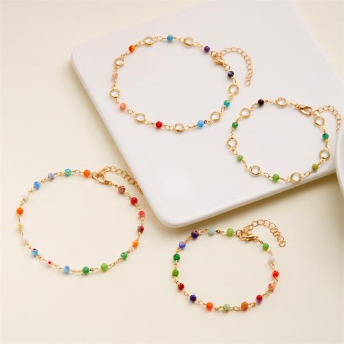 alliage de zinc Bracelet et bracelet, avec verre, Placage, styles différents pour le choix & pour femme, plus de couleurs à choisir, protéger l'environnement, sans nickel, plomb et cadmium, Vendu par PC