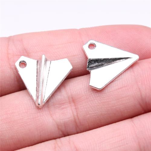 Køretøj Shaped Zinc Alloy Pendler, Airplane, antik sølv farve forgyldt, du kan DIY, 18x17mm, Solgt af PC