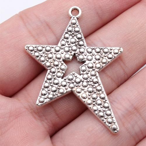 Zink Alloy Star Pendant, antik silver pläterad, DIY, Säljs av PC