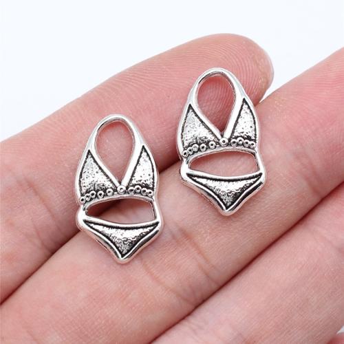 Cink Alloy Privjesci, Bikini, starinski srebrne boje pozlaćen, možete DIY, 21x12mm, Prodano By PC