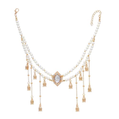 Zinc Alloy Jewelry Sets with Plastic Pearl fashion jewelry & for woman & with rhinestone Sold By PC