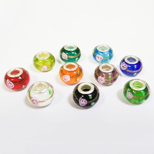 Lampwork Perlen European Stil, Einbrennlack, DIY, keine, 10x14mm, 100PCs/Tasche, verkauft von Tasche