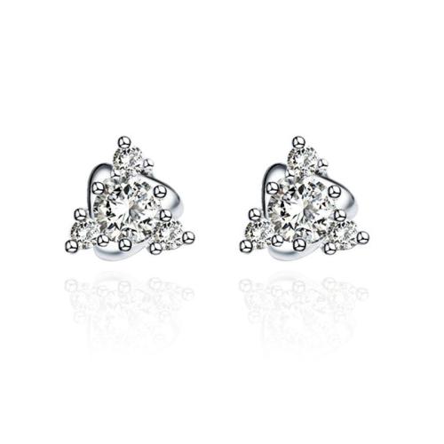 Kubinių Zirconia Mikro Pave Žalvario auskarai, Žalvarinis, Bižuterijos & mikro nutiesti kubinių Zirconia & moters, 8x8mm, Pardavė Pora