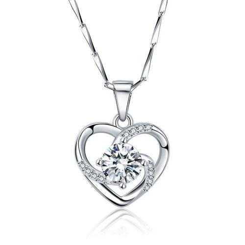 Cubic Zirconia Micro Pave Brass Pendant Heart DIY & micro pave cubic zirconia Sold By PC