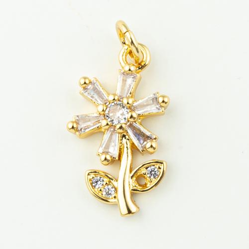 Cubic Zirconia Micro Pave Brass Pendant fashion jewelry & micro pave cubic zirconia & for woman golden Approx 3mm Sold By Lot