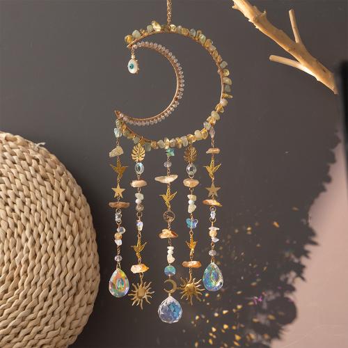 Hanging Ornaments Brass with Natural Stone gold color plated for home and office mixed colors nickel lead & cadmium free Sold By PC