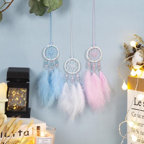 Mode Dreamcatcher, fer, avec Fil de coton & plume & plastique, fait à la main, pour la maison et le bureau, plus de couleurs à choisir, protéger l'environnement, sans nickel, plomb et cadmium, 50x500mm, Vendu par PC