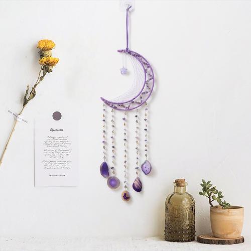 Fashion Dream Catcher Iron with leather cord & Agate & Amethyst handmade for home and office nickel lead & cadmium free Sold By PC