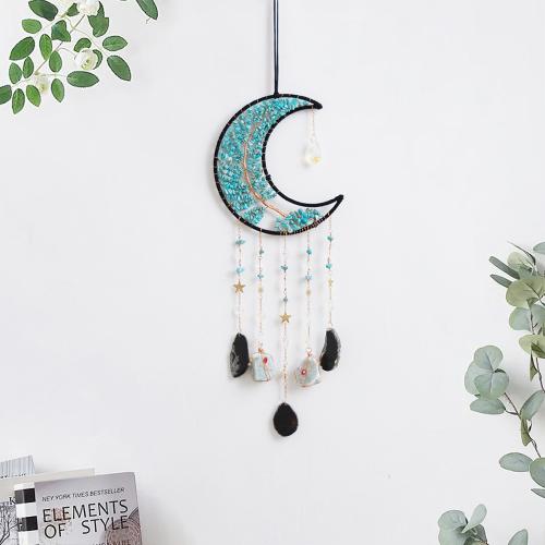 Hanging Ornaments Iron with leather cord & turquoise & Agate handmade for home and office mixed colors nickel lead & cadmium free Sold By PC