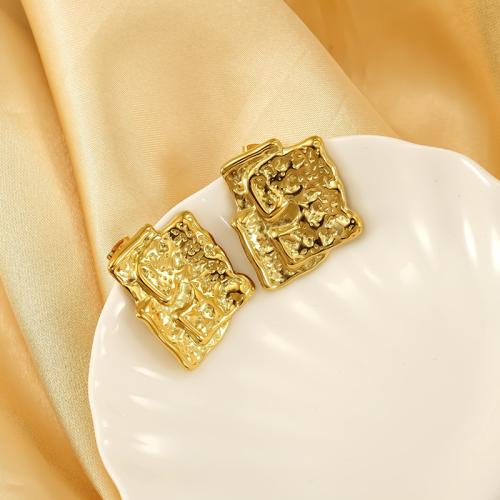 Titanium Steel  Earring gold color plated for woman Sold By PC