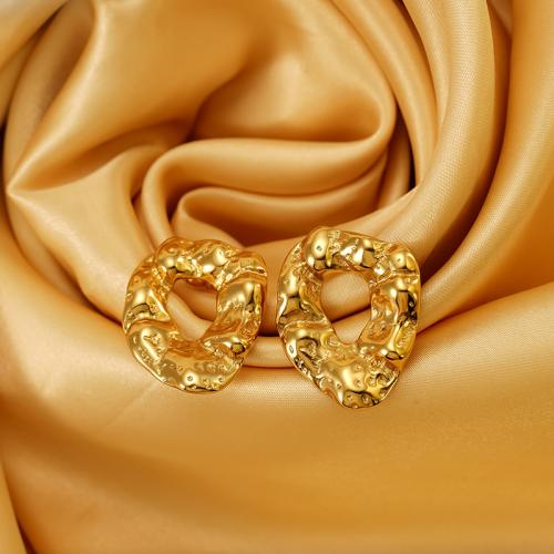 Titanium Steel  Earring gold color plated for woman Sold By Pair