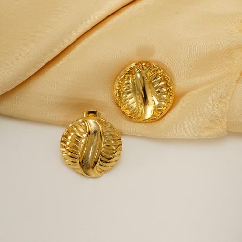 Titanium Steel  Earring gold color plated for woman Sold By Pair