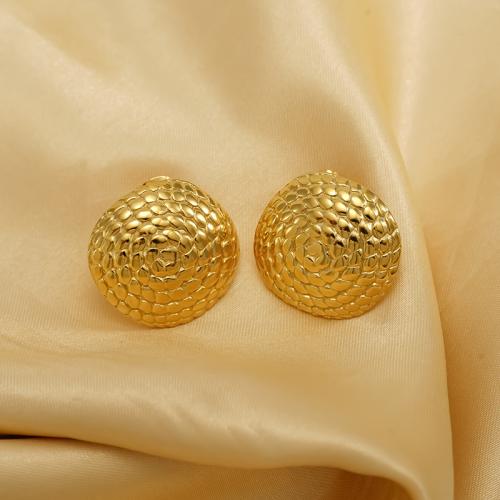 Titanium Steel  Earring gold color plated for woman Sold By KG