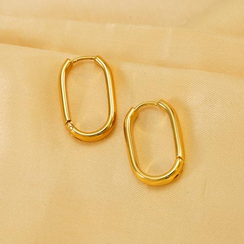 Titanium Staal Earring, gold plated, voor vrouw, Verkocht door pair