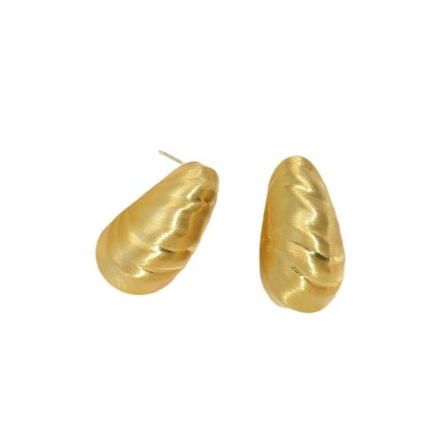 Pendientes de Perno en Latón, metal, Gota, 18K chapado en oro, Joyería & para mujer, 23x12mm, Vendido por Par