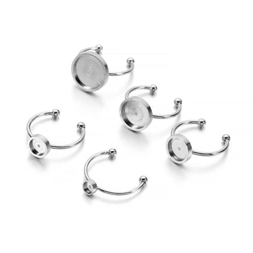 304 Stainless Steel Bezel kroužek Základní, DIY & různé velikosti pro výběr, Původní barva, 100PC/Lot, Prodáno By Lot