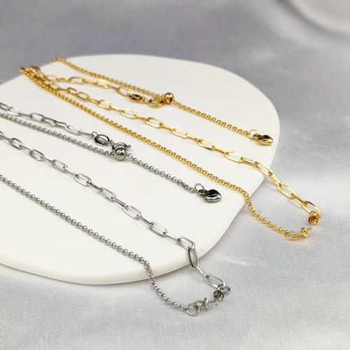 Stainless Steel Jewelry Necklace 316L Stainless Steel with 5CM extender chain plated DIY Length Approx 40 cm Sold By PC