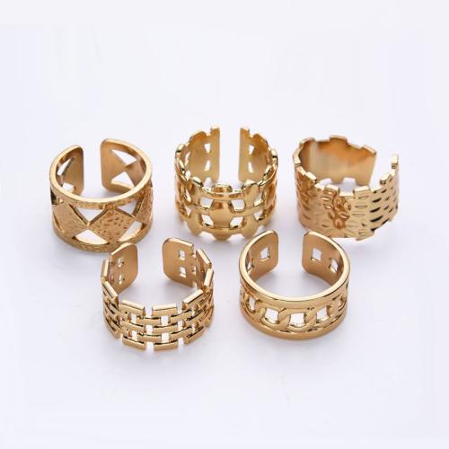 Stainless Steel Finger Ring 304 Stainless Steel Vacuum Ion Plating Adjustable & for woman inner ~20mm Sold By PC