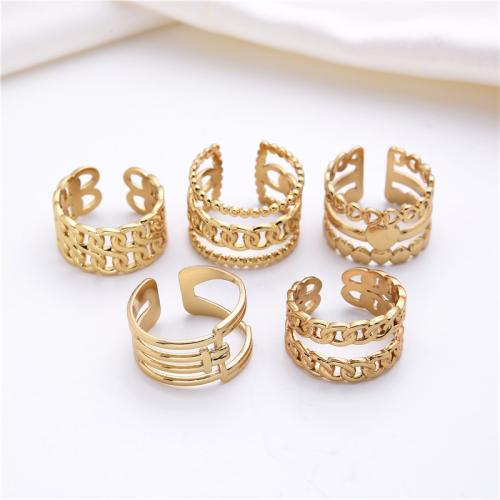 Stainless Steel Finger Ring 304 Stainless Steel Vacuum Ion Plating Adjustable & for woman inner ~20mm Sold By PC