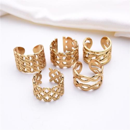 Stainless Steel Finger Ring 304 Stainless Steel Vacuum Ion Plating Adjustable & for woman inner ~20mm Sold By PC