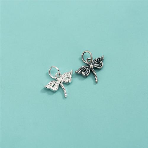 925 Sterling zilveren hanger, Dragonfly, DIY, meer kleuren voor de keuze, 13.70x10.60mm, Gat:Ca 3.7mm, Verkocht door PC