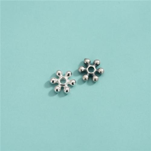 Spacer Koraliki Biżuteria, 925 Srebro, śnieżynka, DIY, dostępnych więcej kolorów, 7.50x2.20mm, otwór:około 1.7mm, sprzedane przez PC